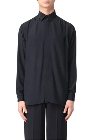 LARDINI Skjorte, Herre, Sort, XL, Sort Silkeskjorte