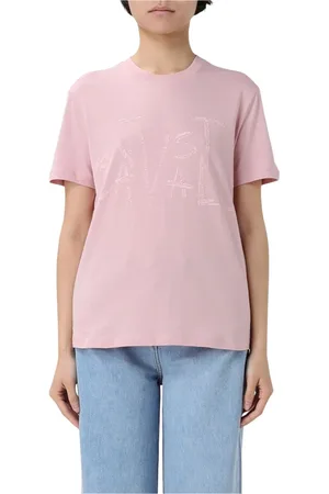 Roberto Cavalli Top, Dame, Lyserød, S, Grafisk Print Casual T-Shirt