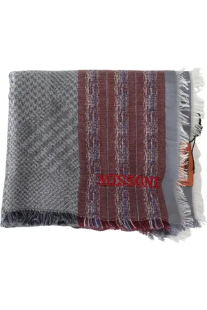 Missoni Tilbehør, Herre, Flerfarvet, ONE SIZE, Bomuld, Luksuriøst Logo Broderet Tørklæde