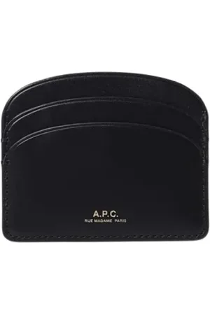 A.P.C. Tilbehør, Dame, Sort, ONE SIZE, Læder, Sort Kortholder Pung Elegant Praktisk