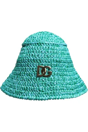 Dolce & Gabbana Tilbehør, Dame, Grøn, ONE SIZE, Bomuld, Grøn Bomuldsspandehat med DG-logo