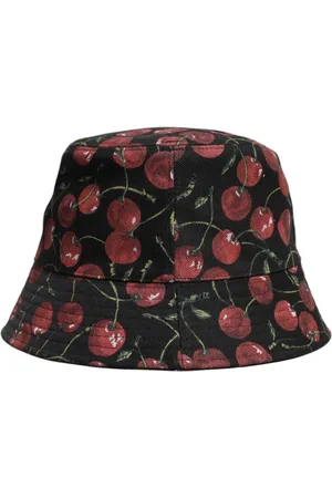 Dolce & Gabbana Tilbehør, Herre, Flerfarvet, 59 CM, Bomuld, Trykt bredskygget spandehat