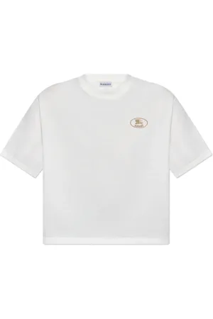 Burberry Top, Dame, Hvid, XS, Bomuld, T-shirt med logo
