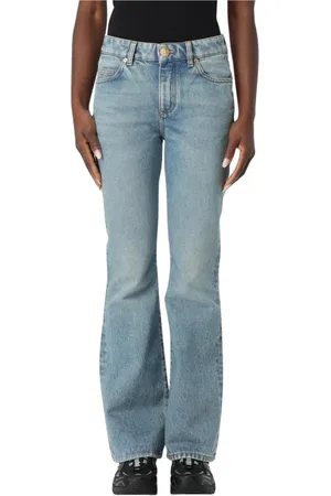 Balmain Jeans, Dame, Blå, L, Uld, Blå Bootcut Jeans til Kvinder