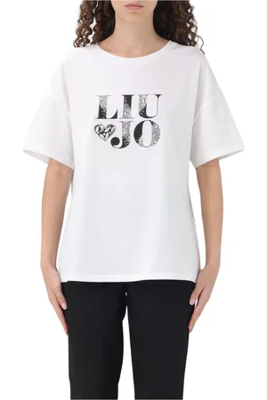 Liu Jo Top, Dame, Hvid, XS, Bomuld, Rhinestone Sort T-Shirt