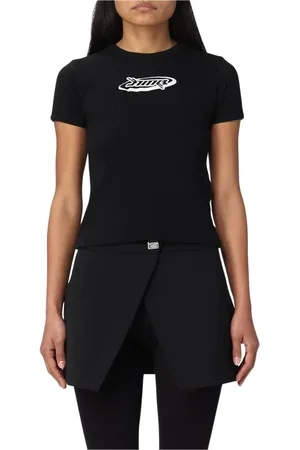 AMBUSH Top, Dame, Sort, M, Bomuld, Sort Ribbet T-shirt