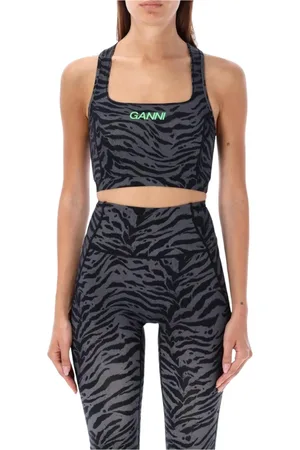 Ganni Top, Dame, Sort, M, Zebra Print Activewear Set