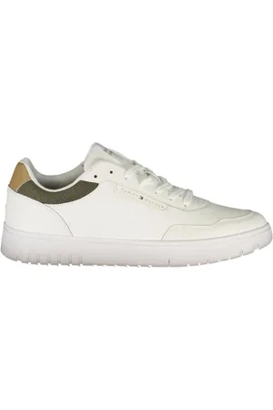 Tommy Hilfiger Sko, Herre, Hvid, 40 EU, Polyester, Hvide polyester sneakers