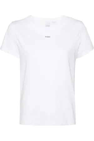 Pinko Top, Dame, Hvid, S, Bomuld, Hvid Bomuldsjersey T-shirt