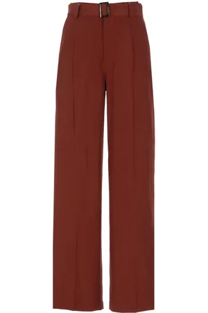 Woolrich Bukser, Dame, Rød, W25, Linned, Røde linned viskose bukser til kvinder