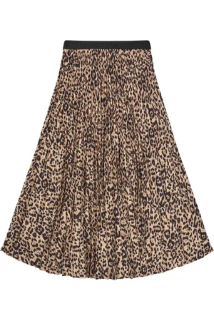 Munthe Nederdel, Dame, Flerfarvet, XL, Plisseret Leopard Print Nederdel