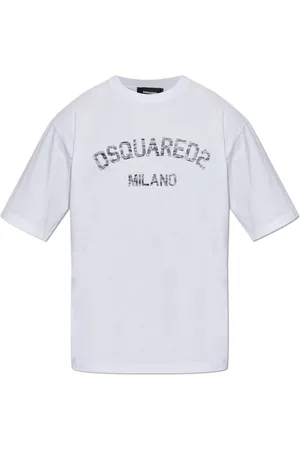 Dsquared2 Top, Herre, Hvid, M, Bomuld, T-shirt med logo