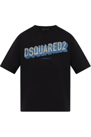 Dsquared2 Top, Herre, Sort, 2XL, Bomuld, T-shirt med logo