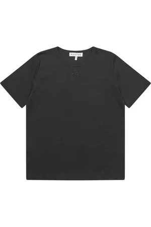Munthe Top, Dame, Sort, XL, Uld, Sort T-shirt med broderet logo