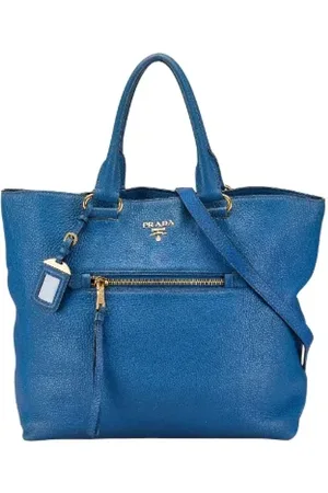 Prada Pre-owned, Dame, Blå, ONE SIZE, Uld, Pre-owned Laeder hndtasker