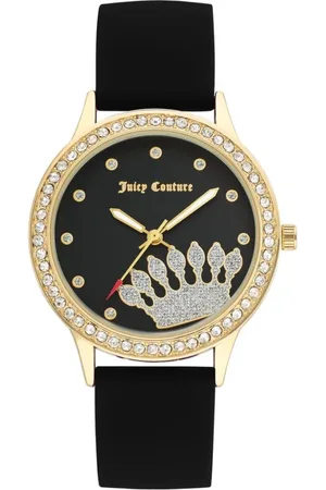 Juicy Couture Tilbehør, Dame, Sort, ONE SIZE, Uld, Sort Silikone Kvarts Analog Ur