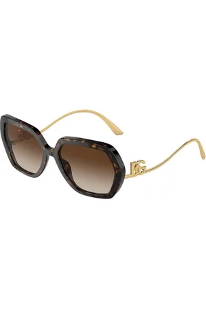 Dolce & Gabbana Tilbehør, Dame, Brun, 58 MM, Uld, Autentiske stilfulde solbriller af premium kvalitet
