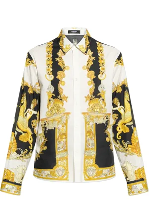 VERSACE Skjorte, Herre, Flerfarvet, S, Bomuld, Skjorte med koralsceneri print