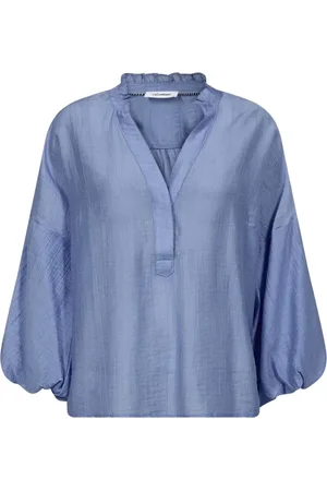Co`Couture Bluser & Skjorter, Dame, Blå, S, Co`couture Kendracc Frill Blouse Bluse 35340 Pale