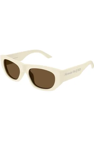 Alexander McQueen Tilbehør, unisex, , 54 MM, Ivory Brown Solbriller Am0450S