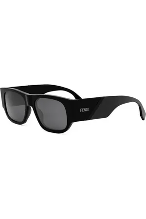 Fendi Tilbehør, unisex, Sort, 54 MM, Uld, Stilfulde Diagonal Solbriller til dig