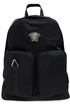 VERSACE Taske, Herre, Sort, ONE SIZE, Uld, Rygsæk med Medusa-hovedformet applikation