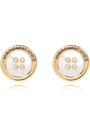 Marc Jacobs Tilbehør, Dame, Gul, ONE SIZE, Øreringe med logo