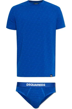 Dsquared2 Nightwear & Lounge, Herre, Blå, M, Bomuld, Sæt: T-shirt og trusser