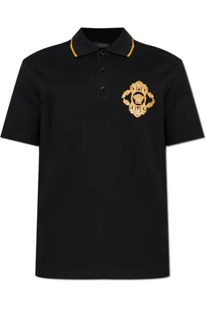 VERSACE Top, Herre, Sort, XL, Bomuld, Polo med Medusas hoved