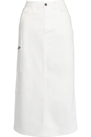 Hest Nederdel, Dame, Hvid, XL, Denim, Denim Nederdel Hvid Alyssum