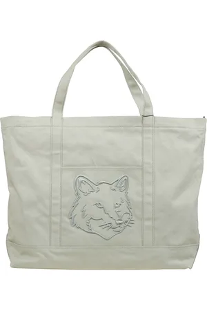 Maison Kitsuné Taske, Dame, Grå, ONE SIZE, Uld, Fox Head Skuldertaske