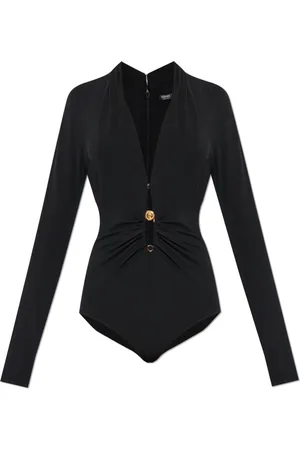 VERSACE Top, Dame, Sort, M, Tyl, Krop med dekorativ sikkerhedsnål