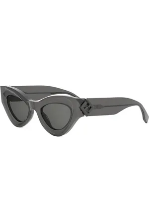 Fendi Tilbehør, unisex, Grå, 52 MM, Autentiske Diamantbriller med Topkvalitet