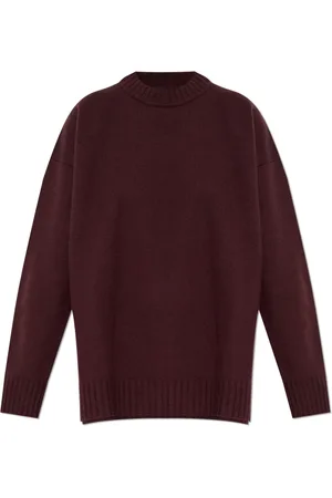 Jil Sander Strik, Dame, Rød, S, Uld, Uld sweater