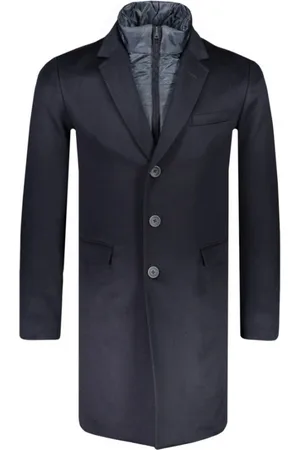 HERNO Frakke, Herre, Sort, XS, Cashmere, Blå Cashmere Jakke med Indvendig Dun