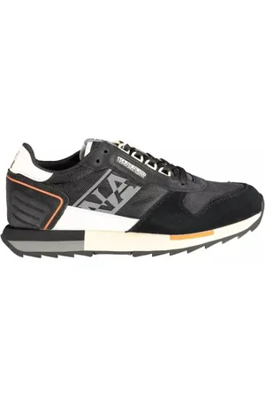 Napapijri Sko, Herre, Sort, 43 EU, Læder, Sorte sports sneakers med kontrastfarvede detaljer