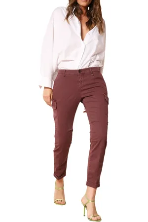 Masons Bukser, Dame, Rød, 2XS, Bomuld, Slim Fit Cargo Bukser Bordeaux
