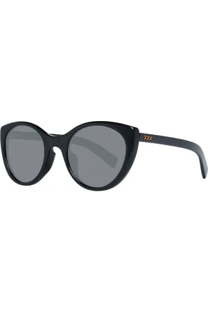 Ermenegildo Zegna Tilbehør, Dame, Sort, ONE SIZE, Uld, Sorte Kvinder Solbriller Rund Ramme