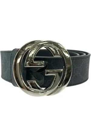 Gucci Pre-owned, Dame, Sort, ONE SIZE, Pre-owned Canvas baelter