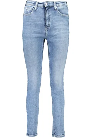 Calvin Klein Jeans, Dame, Blå, W26 L30, Denim, Blå Denim Skinny Jeans med Broderi