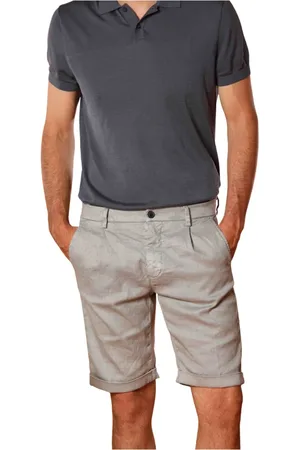 Masons Shorts, Herre, Grå, 2XL, Bomuld, Gulerodspasform Linned-Bomuld Bermuda Shorts
