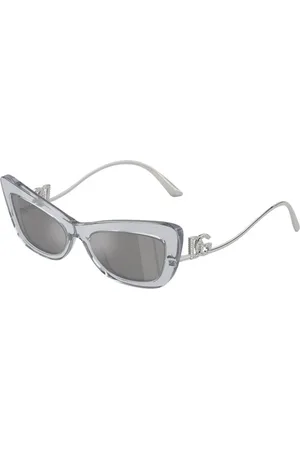 Dolce & Gabbana Tilbehør, Dame, Grå, 55 MM, Uld, Autentiske stilfulde solbriller af premium kvalitet