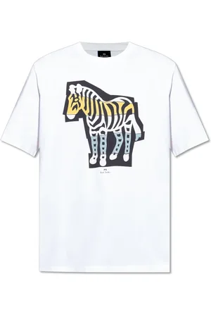 Paul Smith Top, Herre, Hvid, S, Bomuld, T-shirt med farverigt tryk
