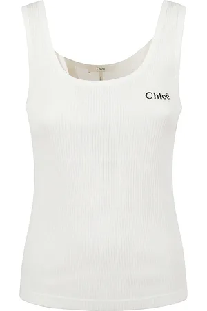Chloé Top, Dame, Hvid, XS, Bomuld, Hvid Top med Jh12 Detalje