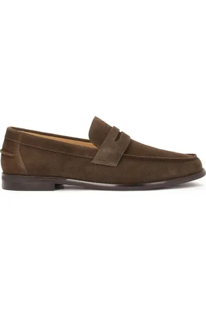 Kazar Sko, Herre, Brun, 40 EU, Læder, Klassiske loafers i brunt ruskind