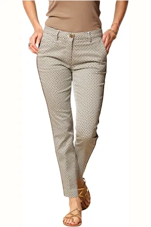 Masons Bukser, Dame, Flerfarvet, L, Bomuld, Geometrisk Mønster Slim Fit Chino Bukser