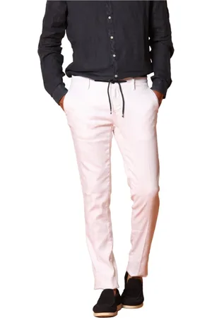 Masons Bukser, Herre, Hvid, 3XL, Bomuld, Slim Fit Linned Bomuld Jogger Bukser