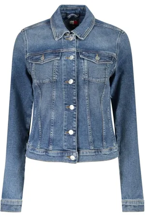 Tommy Hilfiger Jakke, Dame, Blå, XS, Bomuld, Blå Bomuld Kvinder Jakke Broderet Logo