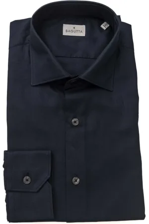 BAGUTTA Skjorte, Herre, Blå, 4XL, Uld, Herre Fransk Krave Skjorte