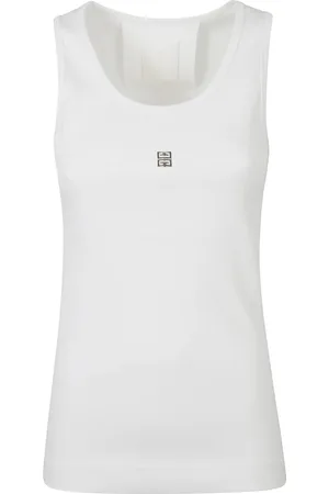 Givenchy Top, Dame, Hvid, S, Bomuld, Hvid Rib Tank Top